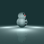A snowman with balls