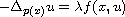 $$
  -\Delta _{p(x)}u=\lambda f(x,u)
 $$