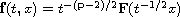 $\mathbf{f}(t,x)=t^{-(\mathbf{p}-2)/2}\mathbf{F}(t^{-1/2}x)$