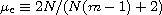 $\mu_c\equiv 2N/(N(m-1)+2)$