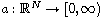 $a:\mathbb{R}^N \to [0,\infty)$