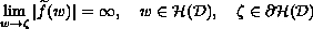 $$
\lim_{w\to \zeta } |\widetilde{f}(w)| =\infty,\quad
w\in \mathcal{H}(D),\quad \zeta \in \partial \mathcal{H}(D)
$$