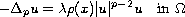 $$
-\Delta_p u = \lambda \rho (x) |u|^{p-2}u \quad \hbox{in } \Omega
$$