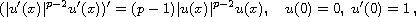 $$
(|u'(x)|^{p-2} u'(x))'= (p-1) |u(x)|^{p-2} u(x), \quad u(0)=0, \; u'(0)=1\,,
$$