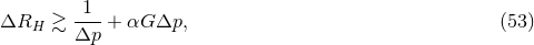 -1- ΔRH β³ Δp + αG Δp, (53 )