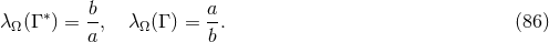 ∗ b a λ Ω(Γ ) = --, λΩ(Γ ) = -. (86 ) a b