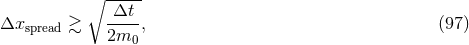 β -Δt-- Δxspread β³ ----, (97 ) 2m0