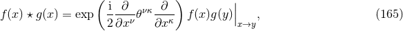 ( i ∂ ∂ ) | f (x ) β g(x) = exp ----νπνκ---κ f(x )g(y)|| , (165 ) 2∂x ∂x x→y