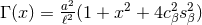a2 2 2 2 Γ (x ) = ℓ2 (1 + x + 4cβsβ )