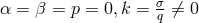 α = β = p = 0,k = σ ⁄= 0 q