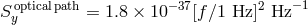 Syopticalpath = 1.8 × 10−37[f ∕1 Hz]2 Hz− 1