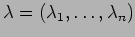 $\lambda=(\lambda_1,\ldots ,\lambda_n)$