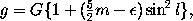 g = G { 1 + 5/2 m - \epsilon) sin^2 l },