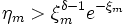 \eta_m > \xi_m^{\delta - 1} e^{-\xi_m}