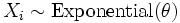 X_i \sim \mathrm{Exponential}(\theta)