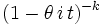 (1 - \theta\,i\,t)^{-k}