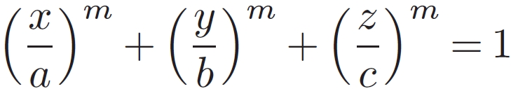 Superellipsoid formula
