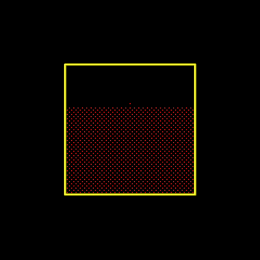 tungsten atom impacting a tungsten lattice