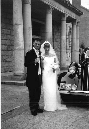 church couple bw